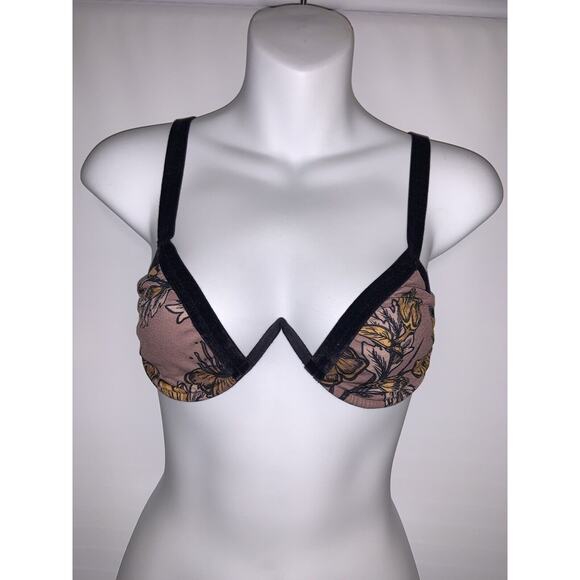 For Love & Lemons Other - For Love and Lemons Skivvies Bra Black Floral Size Small